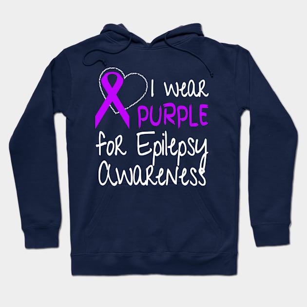 I Wear Purple For Epilepsy Awareness Ribbon design Hoodie by nikkidawn74